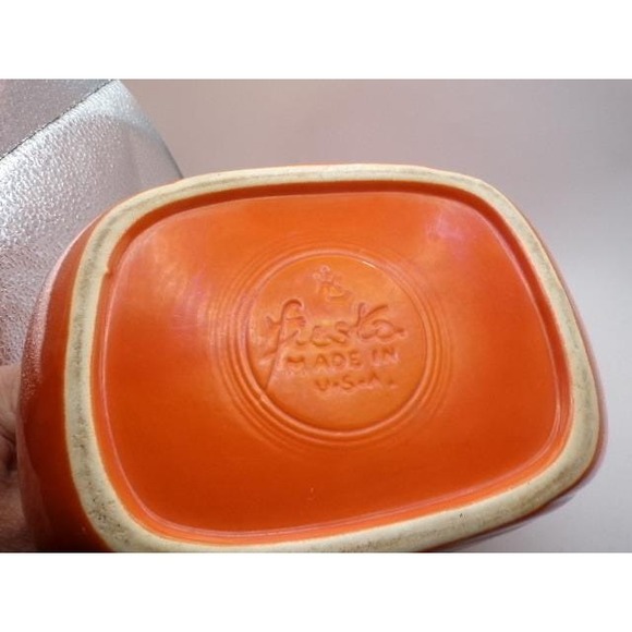 Vintage Fiesta Orange Disk Pitcher Homer Laughlin Ceramic Water Jug Made in USA - Picture 5 of 8